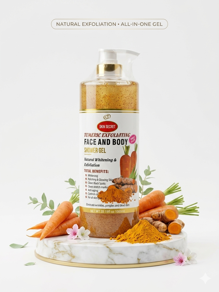 Skin Secret Tumeric Exfoliating Face & Body Shower Gel 1000ml - Body Wash & Shower Gels skincare product