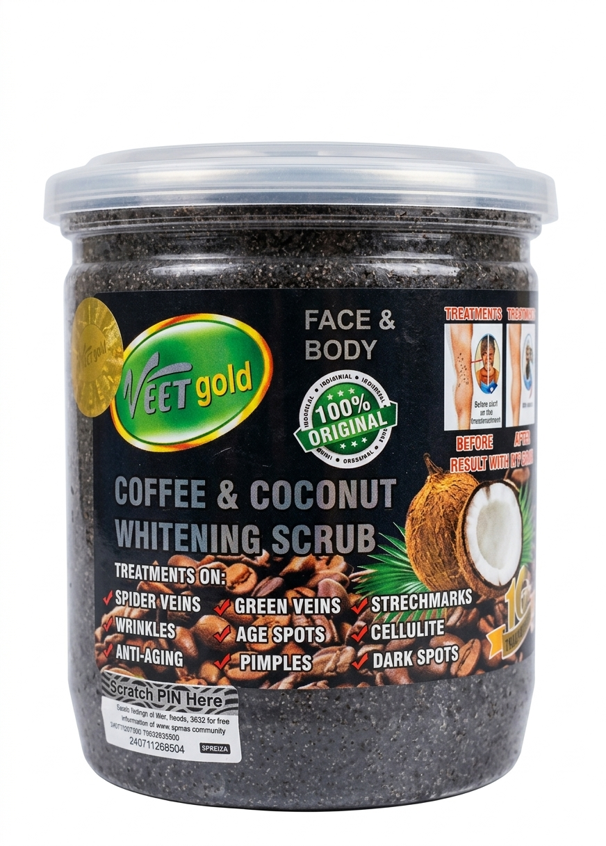 Veet Gold Coffee & Coconut Whitening Scrub 450g - Soaps & Scrubs skincare product